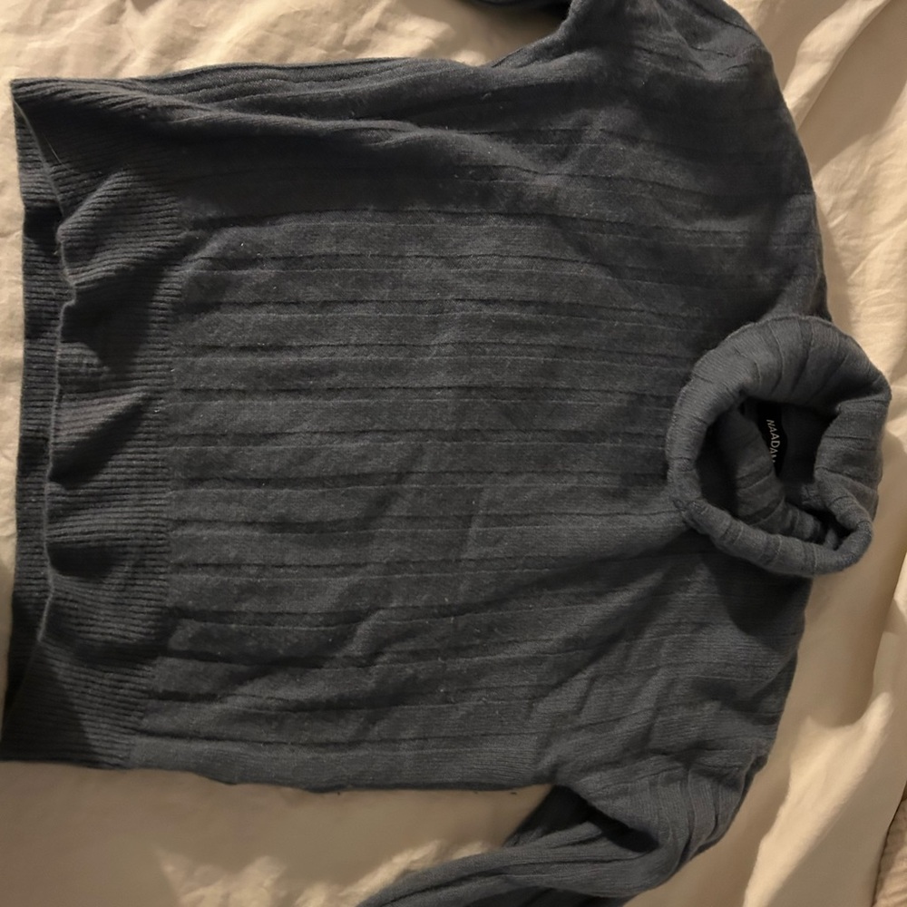 NAADAM Women's Gray/blue Turtleneck Sweater 100% cashmere